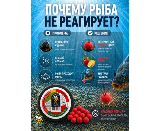 Lion Baits Бойлы плавающие Pop Up "Робин ред - Асафетида" Итальянская серия 10мм