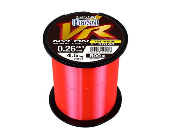 Леска OWNER Broad VR Pink Nylon 500м 0,26мм 4,5кг