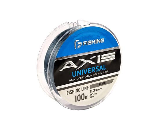 Леска F-FISHING Axis Universal Line Silver 100м 0,30мм 9,1кг 20lb