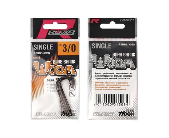 Крючок RUZZA Single Hook Barb Shank №3/0 5шт