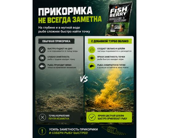 FishBerry Добавка в прикормку "Турбо облако" для цветного шлейфа 1 кг