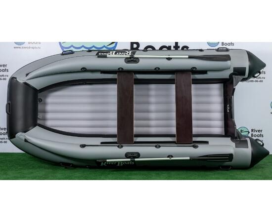 Надувная лодка RiverBoats RB 370 НДНД Фальшборт (серо-синий)