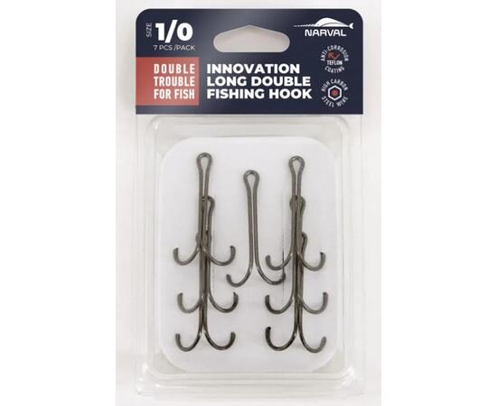 Двойные крючки Narval Fishing Long Double Trouble, Teflon Coating #1/0