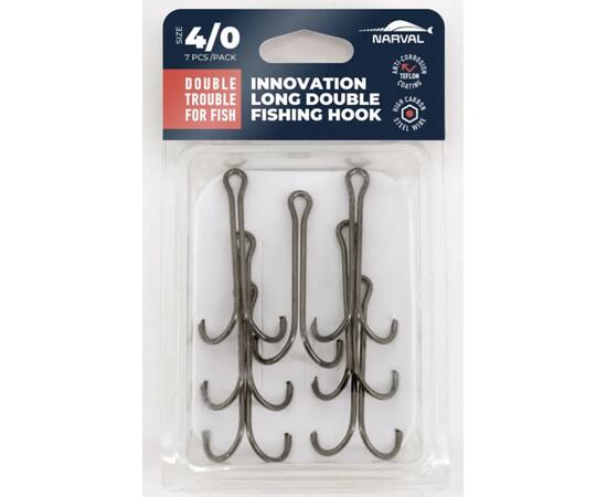 Двойные крючки Narval Fishing Long Double Trouble, Teflon Coating #4/0