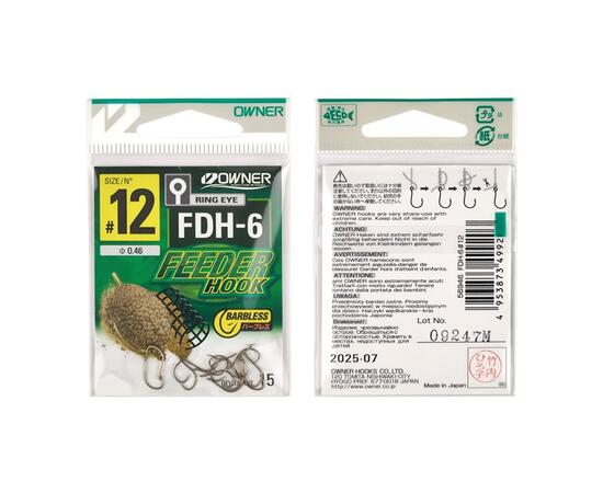 Крючок OWNER Feeder Hook FDH-6 brown №12 15шт  (УШКО)
