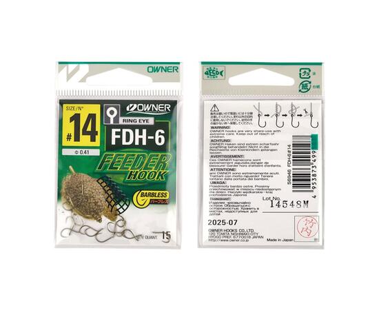 Крючок OWNER Feeder Hook FDH-6 brown №14 15шт  (УШКО)