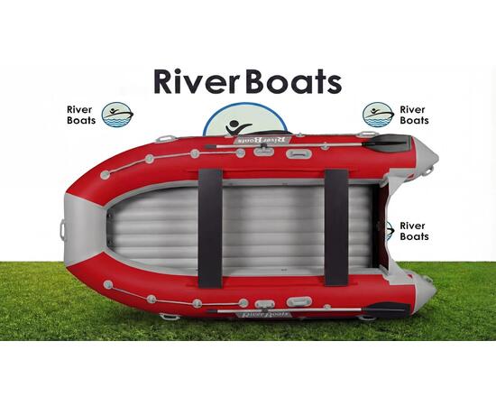 Надувная лодка RiverBoats RB 390 НДНД (серо-красный)