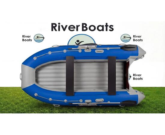 Надувная лодка RiverBoats RB 390 НДНД (серо-синий)