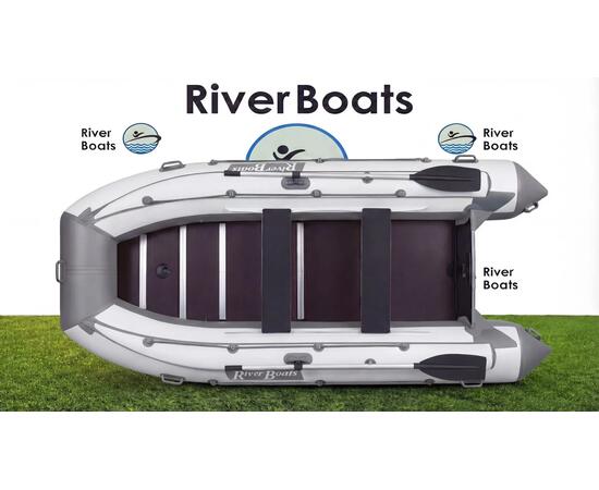 Надувная лодка RiverBoats RB 370 Киль с фальшбортом (серо-белый)