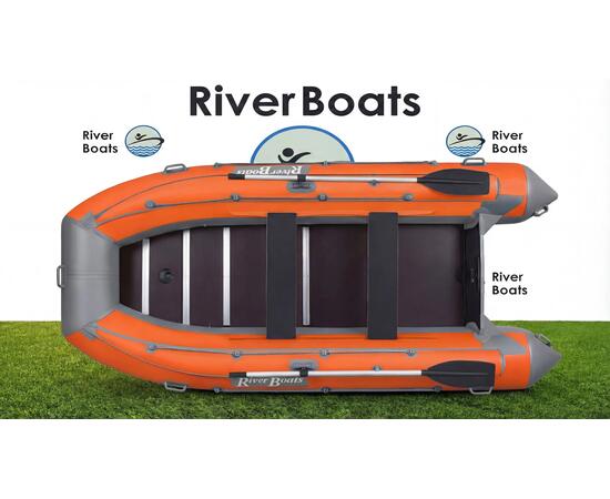 Надувная лодка RiverBoats RB 370 Киль с фальшбортом (серо-оранжевый)