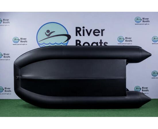 Надувная лодка RiverBoats RB 370 Киль с фальшбортом (черно-оранжевый)