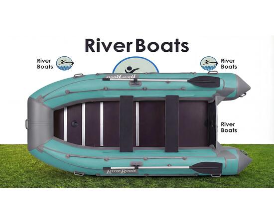 Надувная лодка RiverBoats RB 370 Киль с фальшбортом (серо-тиффани)