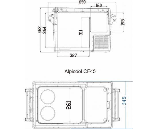 Автохолодильник Alpicool CF45 (12/24)