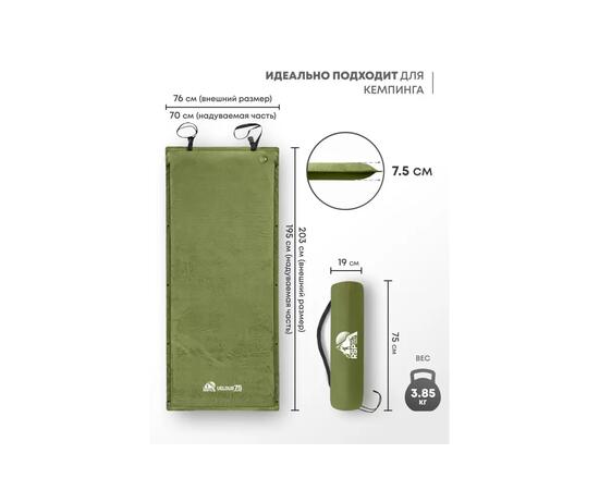 Коврик туристический RSP Velour 75 оливково-зеленый