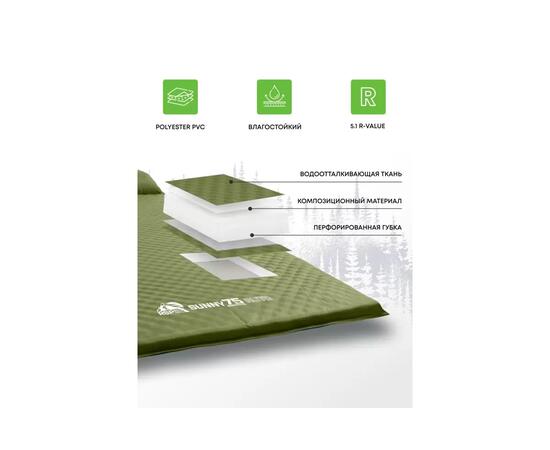 Коврик туристический RSP Sunny 75 Auto оливково-зеленый