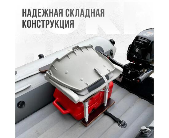 Кресло Кокпит Folding с рамой НДНД, нерж., винил, светло-серый/серый