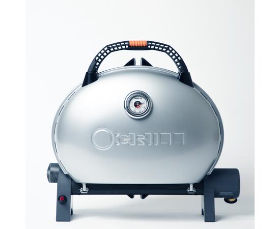 Портативный газовый гриль O-GRILL500 MT серебро (в комплекте адаптер тип А) - с термометром