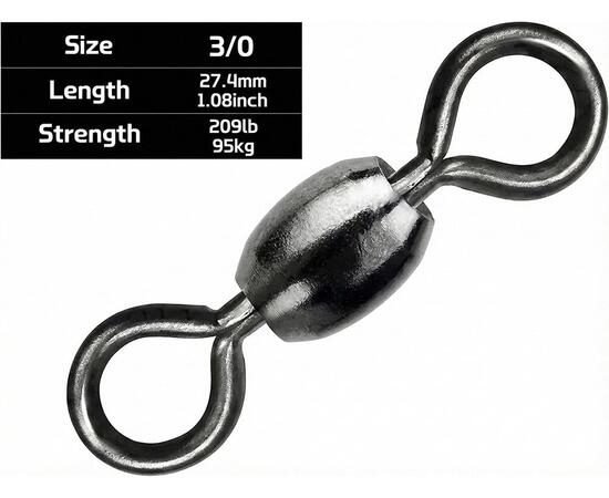 Вертлюг Dalke Fishing Mastodont Swivel 3/0 95 кг 5 шт.
