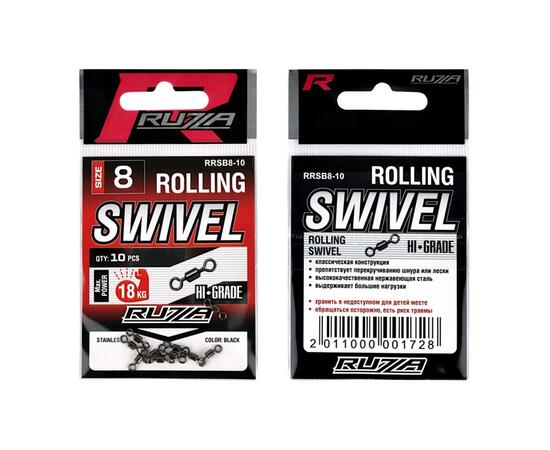 Вертлюг RUZZA Rolling Swivel Black №8  