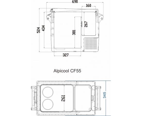 Автохолодильник Alpicool CF55 (12/24)