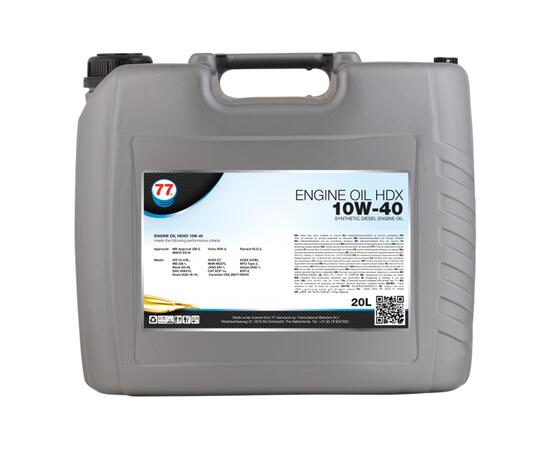 Моторное масло 77 Lubricants Engine Oil HDX 10W-40 20л универсальное
