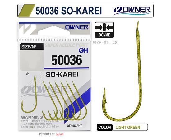 Крючок OWNER So-Karel light green №8 13шт