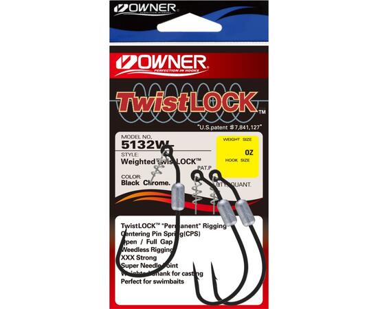 Крючок OWNER Weighted Twist Lock BC №3/0 3шт