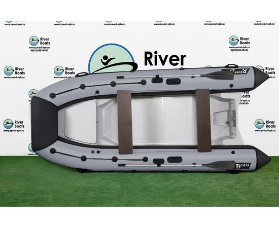 Надувная лодка РИБ RiverBoats RB  380 NEW Встроенный рундук (черно-серый)