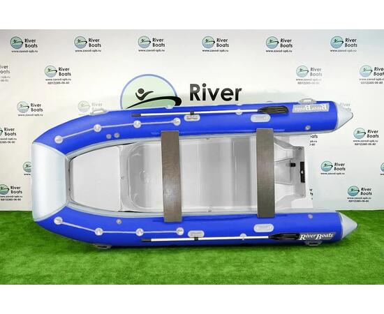 Надувная лодка РИБ RiverBoats RB  470 Встроенный рундук (бело-синий)