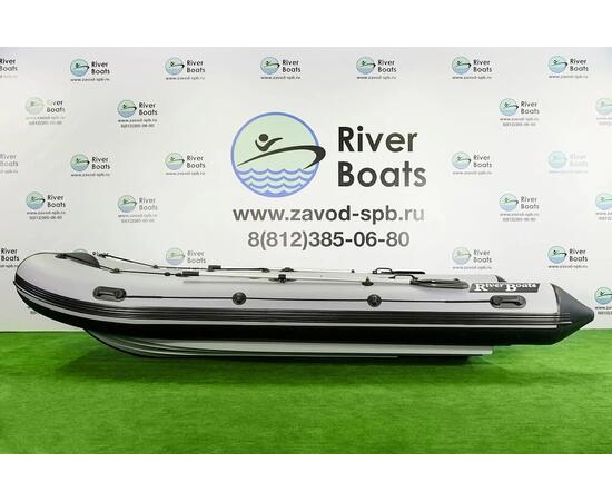 Надувная лодка РИБ RiverBoats RB  430 S Встроенный рундук (бело-оранжевый)