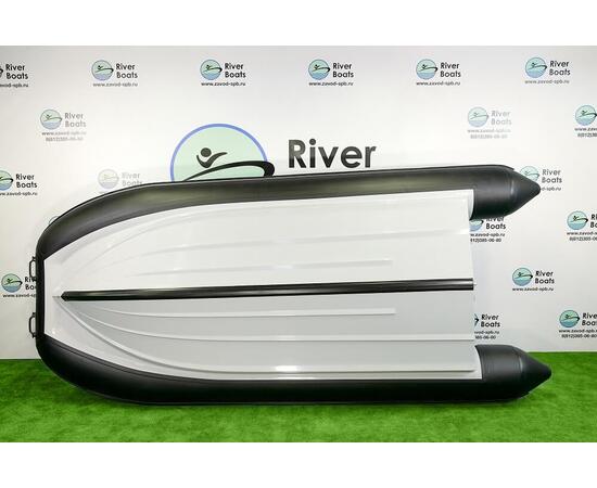 Надувная лодка РИБ RiverBoats RB  430 S Встроенный рундук (серо-красный)
