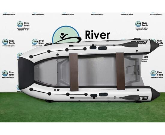 Надувная лодка РИБ RiverBoats RB  380 NEW Встроенный рундук (черно-белый)