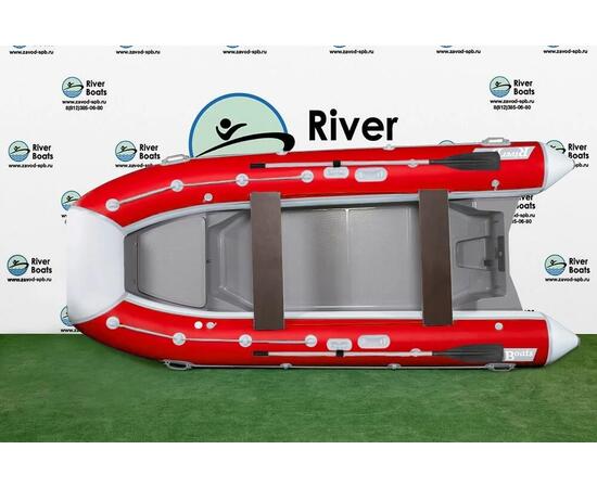 Надувная лодка РИБ RiverBoats RB  380 NEW Встроенный рундук (бело-красный)