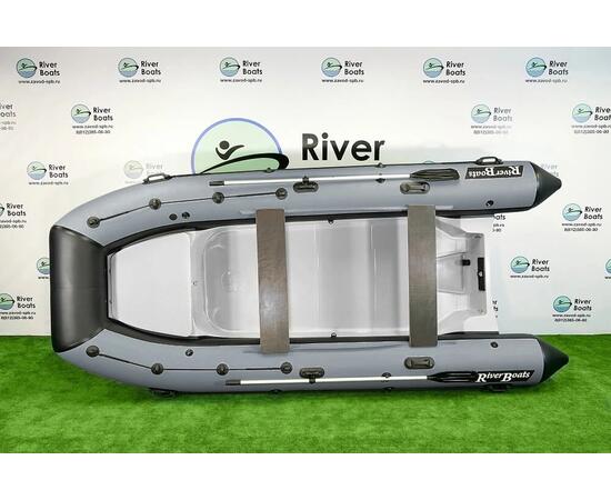 Надувная лодка РИБ RiverBoats RB  470 Встроенный рундук (черно-серый)