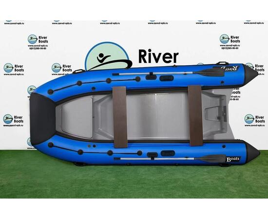 Надувная лодка РИБ RiverBoats RB  430 L Встроенный рундук (черно-синий)