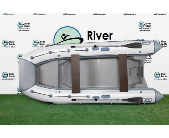 Надувная лодка РИБ RiverBoats RB  430 S Встроенный рундук (серо-белый)