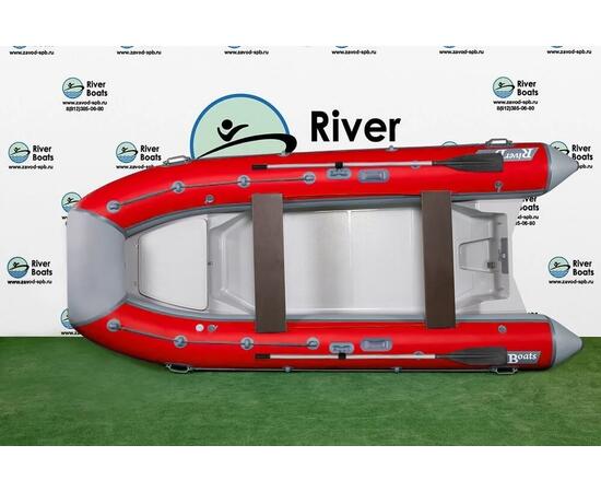 Надувная лодка РИБ RiverBoats RB  380 NEW Встроенный рундук (серо-красный)