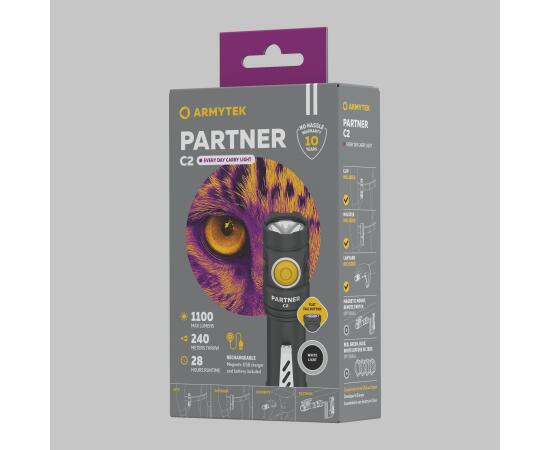Фонарь Armytek Partner C2 Magnet USB White