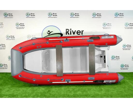 Надувная лодка РИБ RiverBoats RB  470 Встроенный рундук (серо-красный)