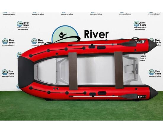 Надувная лодка РИБ RiverBoats RB  380 NEW Встроенный рундук (черно-красный)