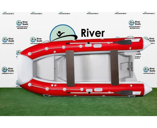 Надувная лодка РИБ RiverBoats RB  380 NEW Встроенный рундук (бело-красный)