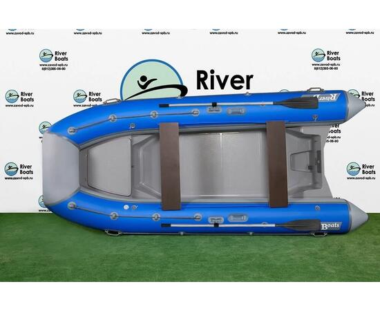 Надувная лодка РИБ RiverBoats RB  430 S Встроенный рундук (серо-синий)