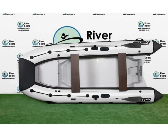 Надувная лодка РИБ RiverBoats RB  380 NEW Встроенный рундук (черно-белый)