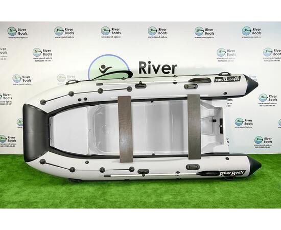 Надувная лодка РИБ RiverBoats RB  430 S Встроенный рундук (бело-оранжевый)