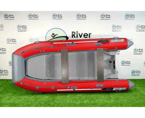 Надувная лодка РИБ RiverBoats RB  470 Встроенный рундук (серо-красный)