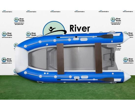 Надувная лодка РИБ RiverBoats RB  430 S Встроенный рундук (бело-синий)