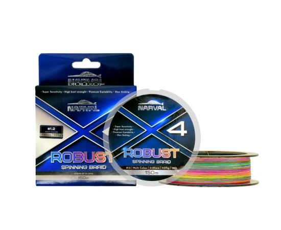 Шнур Narval Fishing Robust X4 PE 150m (multicolour) #1.2/0.185mm 9.07kg/20lb
