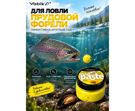 Приманка рыболовная Vabik PASTE TROUT Сыр 90г