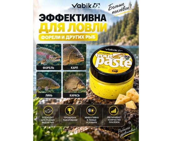 Приманка рыболовная Vabik PASTE TROUT POP-UP Сыр 60мл
